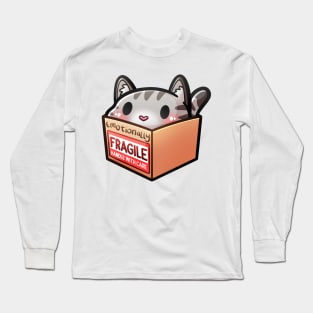 Emotionally Fragile Cat | Cat In A Box Long Sleeve T-Shirt